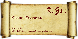 Klemm Zsanett névjegykártya