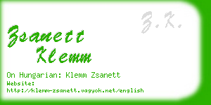 zsanett klemm business card